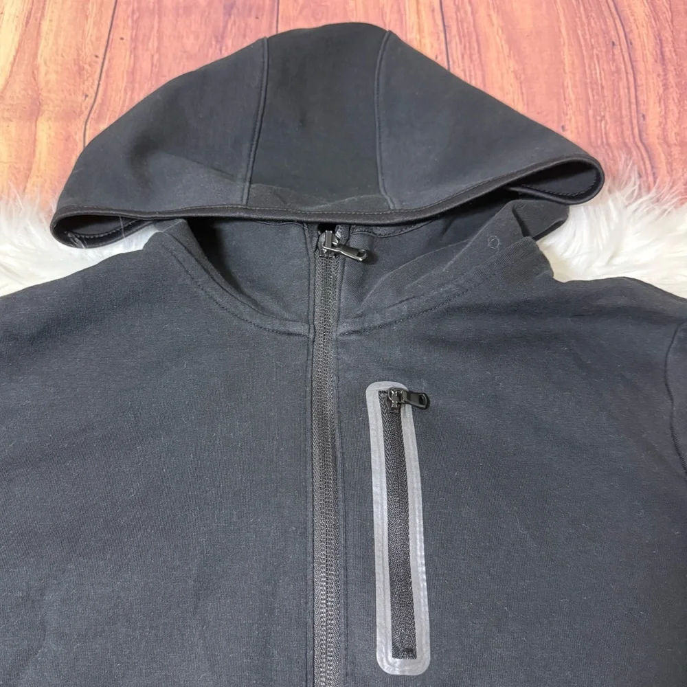 Old Navy Active Dynamic Fleece Boys Size L (10/12) Black Hooded Jacket